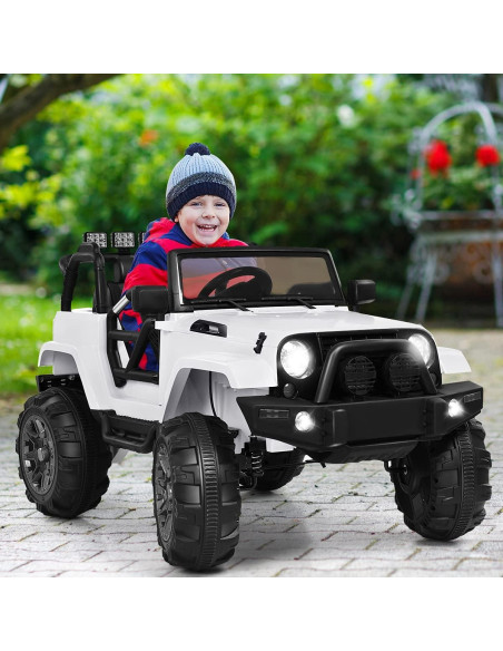 Coche Eléctrico para Niños Costzon 12V Blanco con Control Remoto