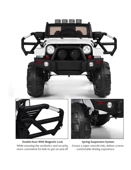 Coche Eléctrico para Niños Costzon 12V Blanco con Control Remoto