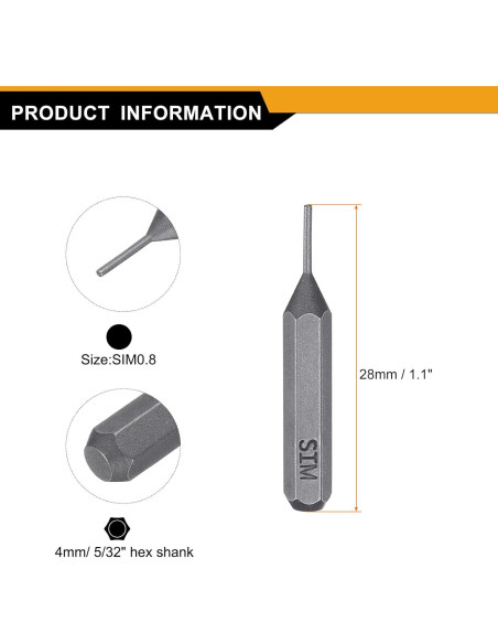 10 Piezas Bit Destornillador Extracción Tarjeta SIM HARFINGTON 4mm