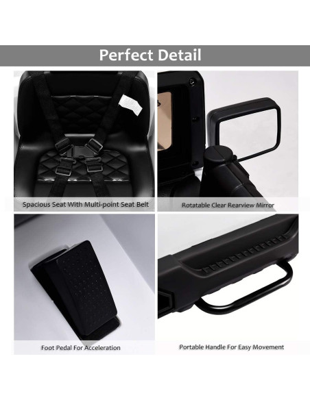 Coche Eléctrico para Niños Costzon 12V Blanco con Control Remoto