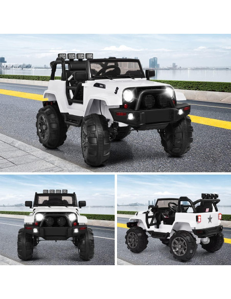 Coche Eléctrico para Niños Costzon 12V Blanco con Control Remoto