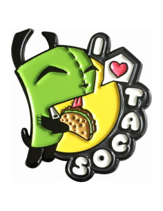 Pin Coleccionable Invasor Zim - Me Encantan los Tacos 4.45 cm