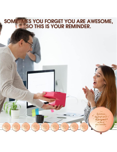 Espejos Compactos Inspiradores Roowest - 10 Pcs Oro Rosa