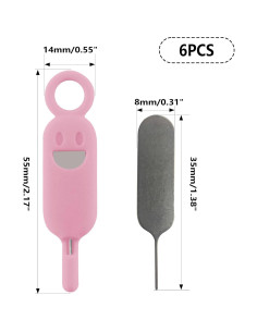 Kit de Herramientas para Tarjeta SIM Lilaly 6 Pcs Rosa 2