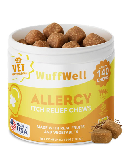 Golosinas para Alergia de Perro WuffWell - 140 Unidades