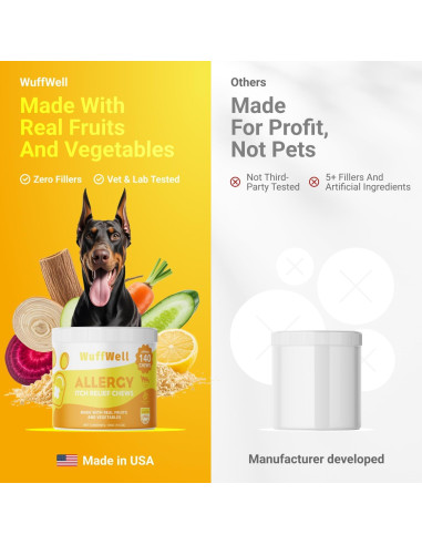 Golosinas para Alergia de Perro WuffWell - 140 Unidades