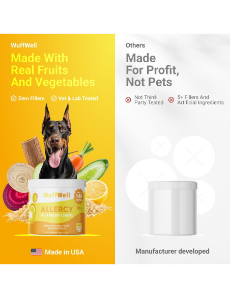 Golosinas para Alergia de Perro WuffWell - 140 Unidades