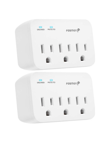 Protector de Sobretensión Fosmon 3 Salidas 1200J Paquete de 2