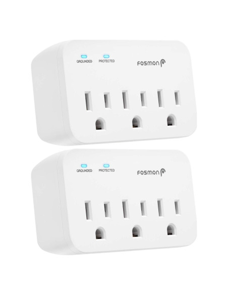 Protector de Sobretensión Fosmon 3 Salidas 1200J Paquete de 2