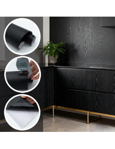 Papel Contacto Autoadhesivo Yancorp Madera Negra 40.6x199.4 cm 2