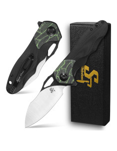 Cuchillo Plegable Sitivien ST154 Acero Sandvik 14C28N Verde