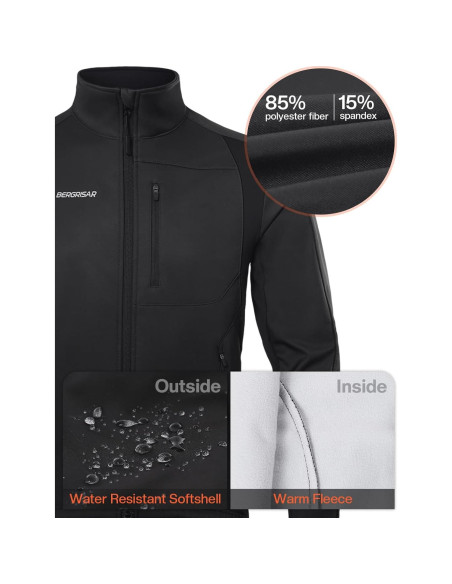 Chaqueta de Ciclismo de Invierno BERGRISAR Hombre 6 Bolsillos