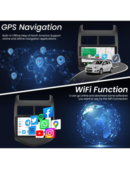 Radio Estéreo de Coche Jingelsye 9" 1280x800 para Chevy Aveo 2012-2016
