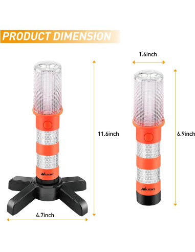 Kit de Emergencia LED Nilight - 2 Luces con Soporte y Baterías