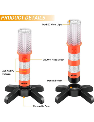 Kit de Emergencia LED Nilight - 2 Luces con Soporte y Baterías