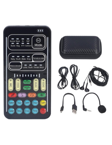 Cambiador de Voz Dpofirs Mini Portátil 8 Efectos Sonido