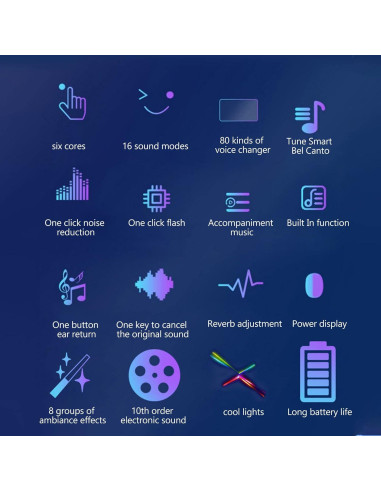Cambiador de Voz Dpofirs Mini Portátil 8 Efectos Sonido