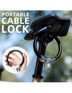 Candado de Cable Antirrobo ROCKBROS para Bicicleta Negro 2