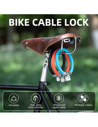 Candado de Cable Antirrobo ROCKBROS para Bicicleta Negro
