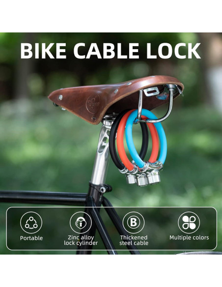 Candado de Cable Antirrobo ROCKBROS para Bicicleta Negro