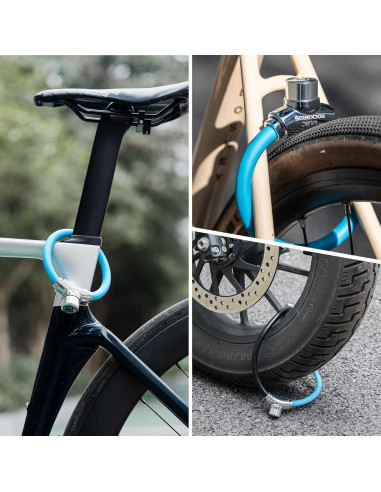 Candado de Cable Antirrobo ROCKBROS para Bicicleta Negro