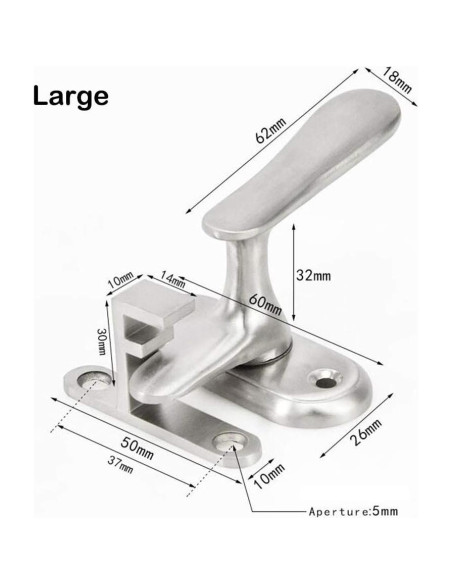 Cerradura de puerta portátil VTGVVVTR acero inoxidable