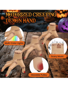 Mano que Se Arrastra Kodvinp con Luz y Sonido - Accesorio Halloween 2