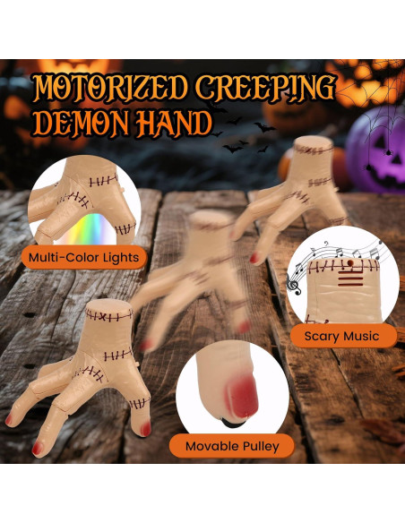 Mano que Se Arrastra Kodvinp con Luz y Sonido - Accesorio Halloween