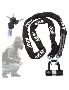 Candado de cadena AKM 200cm x 10mm alta resistencia antirrobo