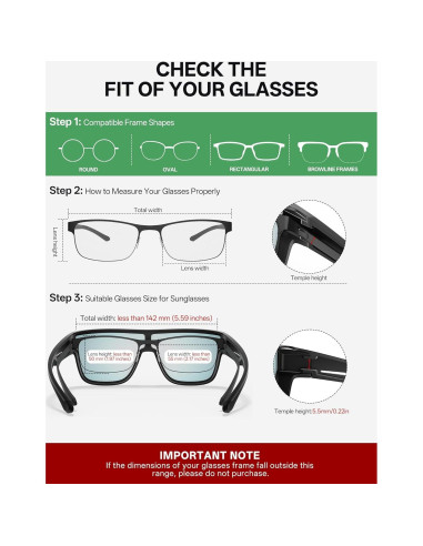 Gafas de sol fotocromáticas KAPVOE UV400 para uso sobre gafas