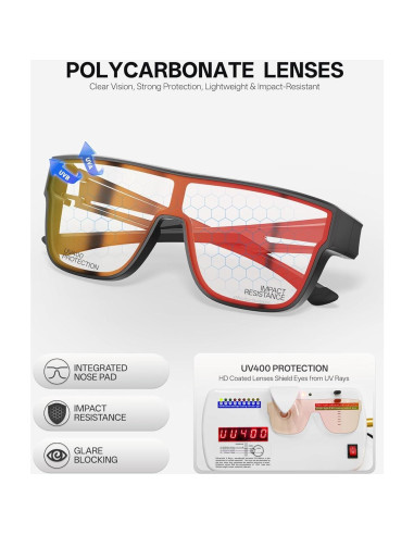 Gafas de sol fotocromáticas KAPVOE UV400 para uso sobre gafas
