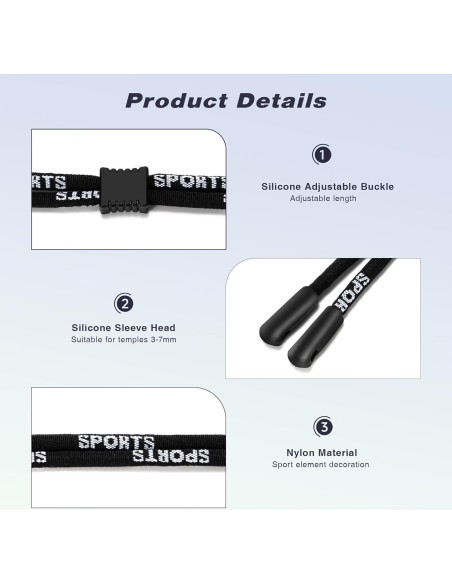 Correa Ajustable para Gafas KALIYADI - 3 Unidades Deportivas