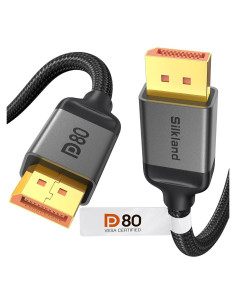Cable DisplayPort 2.1 Silkland 2M 80Gbps Certificado VESA