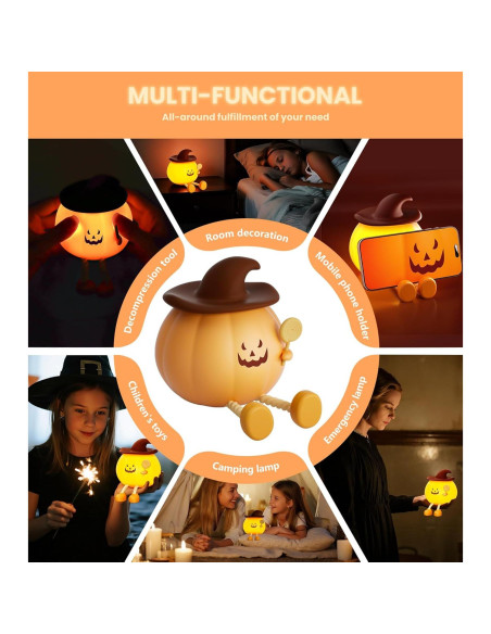 Luz Nocturna Calabaza CUIETUEE USB 500mAh 3 Brillos