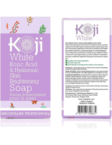 Jabón Aclarador Koji White 80g - Ácido Kójico y Hialurónico