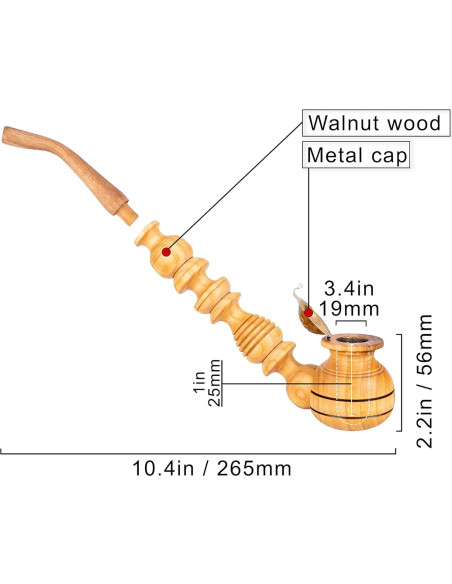 Pipa de Tabaco Dr. Watson Churchwarden Hecha a Mano 26.5 cm