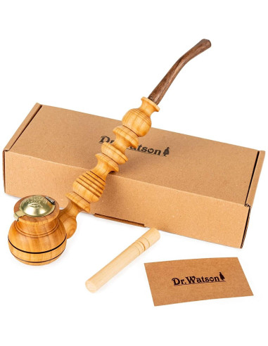 Pipa de Tabaco Dr. Watson Churchwarden Hecha a Mano 26.5 cm