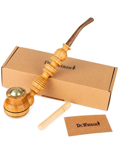 Pipa de Tabaco Dr. Watson Churchwarden Hecha a Mano 26.5 cm