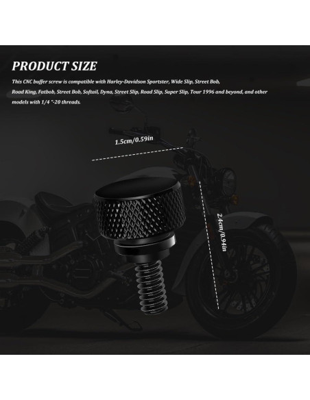 Tornillo de Asiento de Aluminio Zufoty para Harley 1996-2025