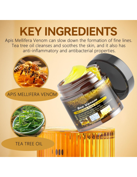 Crema Antienvejecimiento Veneno de Abeja Caderno Inteligente 60g