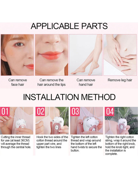 Epilador de Hilo Facial Eléctrico Watris Veiyi Rosa 5W