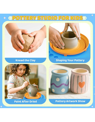 Torno de Alfarería Weilim PAMT712 - Kit Completo para Niños 6+