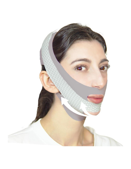 Cinta de levantamiento facial en V ADRUITE - Gris, 32g