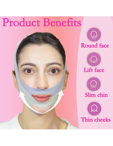 Cinta de levantamiento facial en V ADRUITE - Gris, 32g