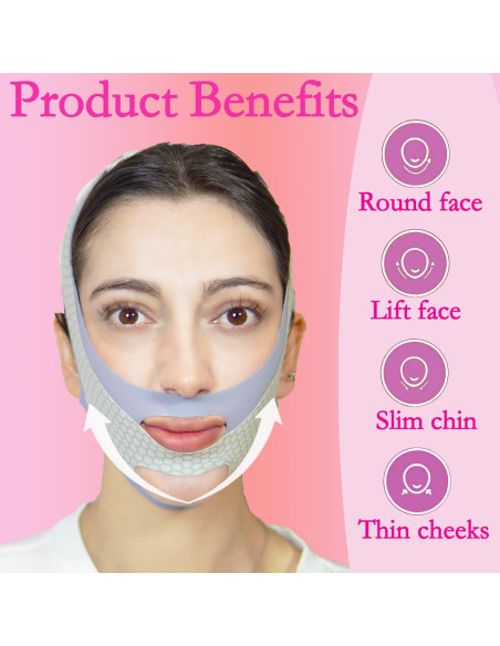 Cinta de levantamiento facial en V ADRUITE - Gris, 32g