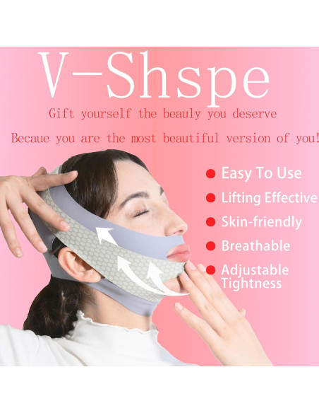 Cinta de levantamiento facial en V ADRUITE - Gris, 32g