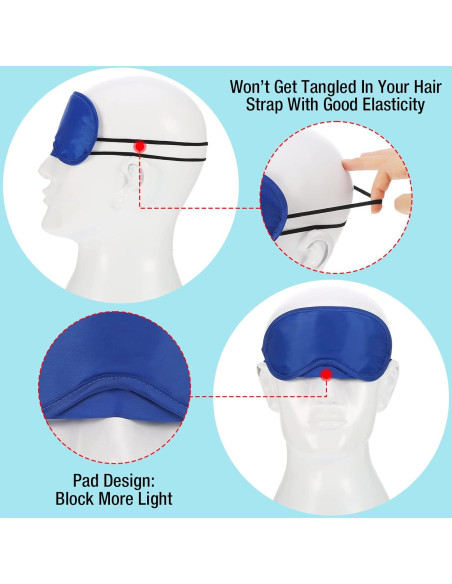 12 Máscaras de Sueño Multicolor Hicarer con Almohadilla Nasal