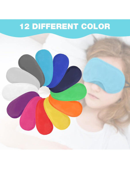 12 Máscaras de Sueño Multicolor Hicarer con Almohadilla Nasal