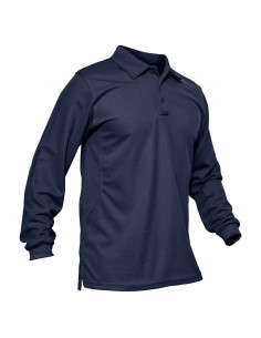 Camiseta Polo Hombre Magcomsen 3 Botones Manga Larga Marino