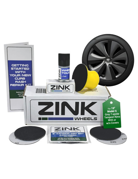 Kit de Reparación de Rasguños Rines Tesla Model S Tempest Gris